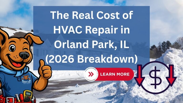 Cartoon Eddy with the title The Real Cost of HVAC Repair in Orland Park, IL