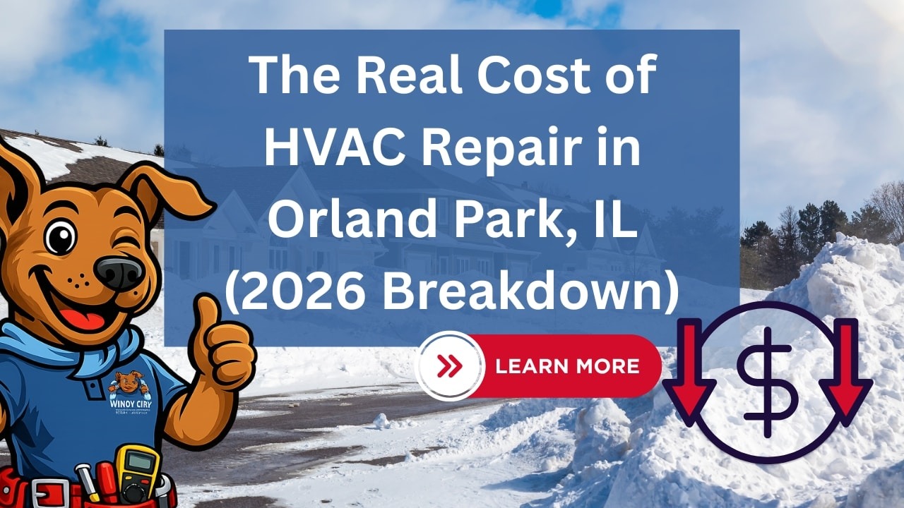 Cartoon Eddy with the title The Real Cost of HVAC Repair in Orland Park, IL