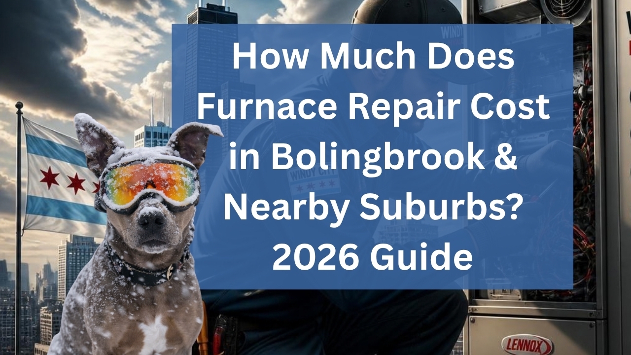 Eddy with a Chicago flag and the title How Much Does Furnace Repair Cost in Bolingbrook & Nearby Suburbs? 2026 Guide