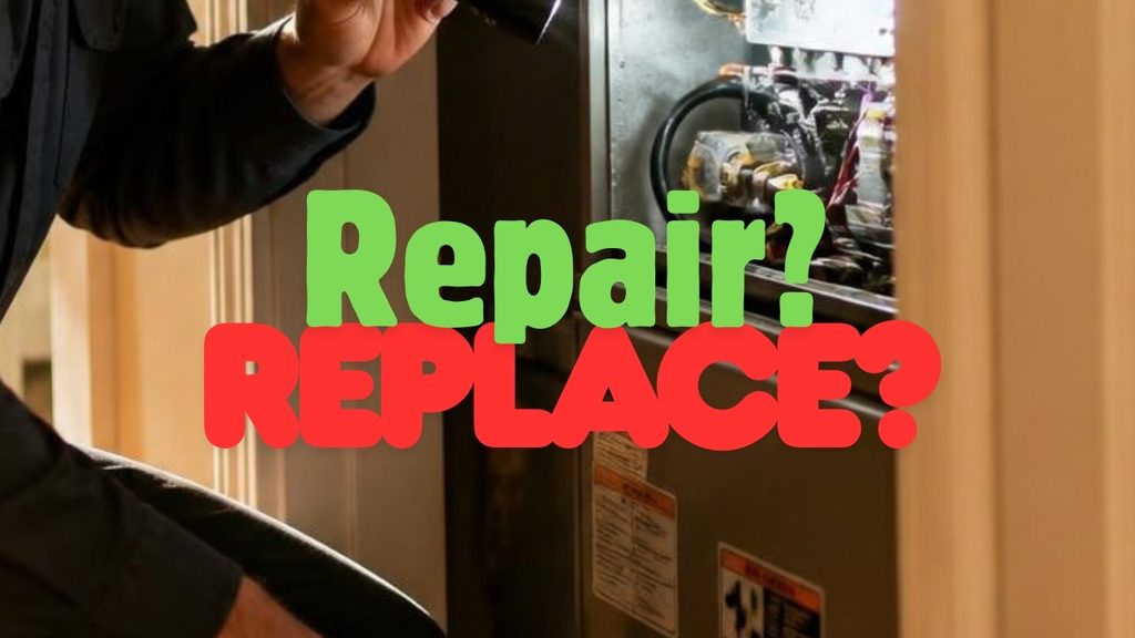 Furnace with the words Repair? Replace?