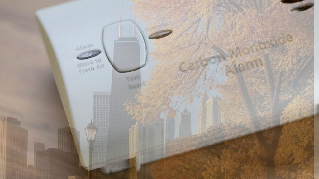 Wall-mounted carbon monoxide detector