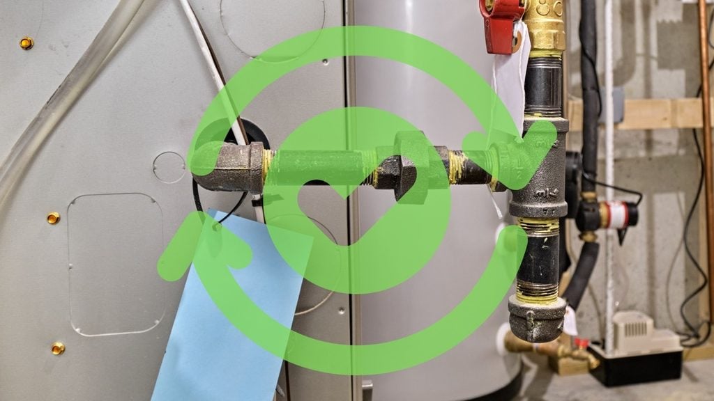 Furnace with a maintenance icon