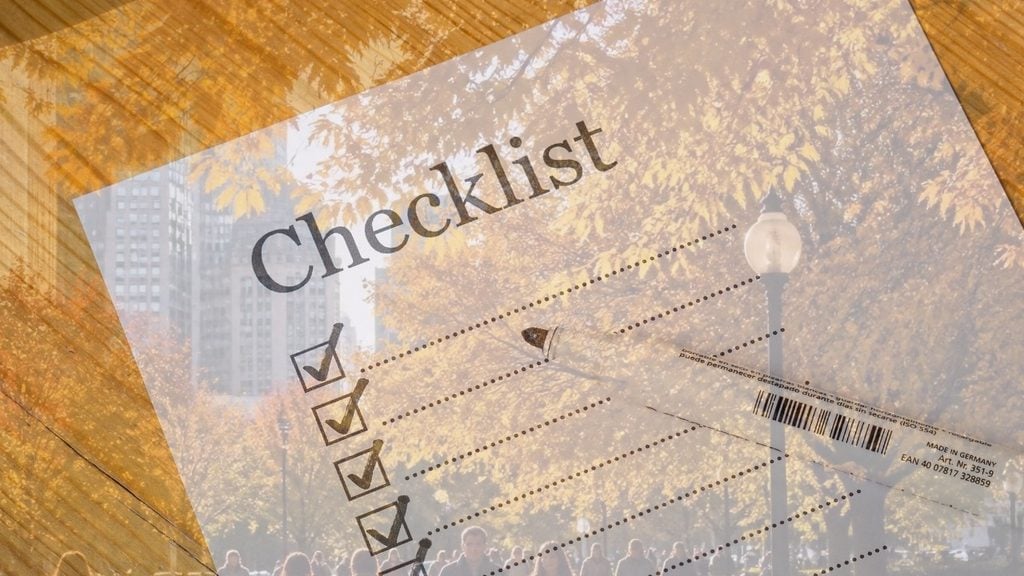 Furnace checklist on paper