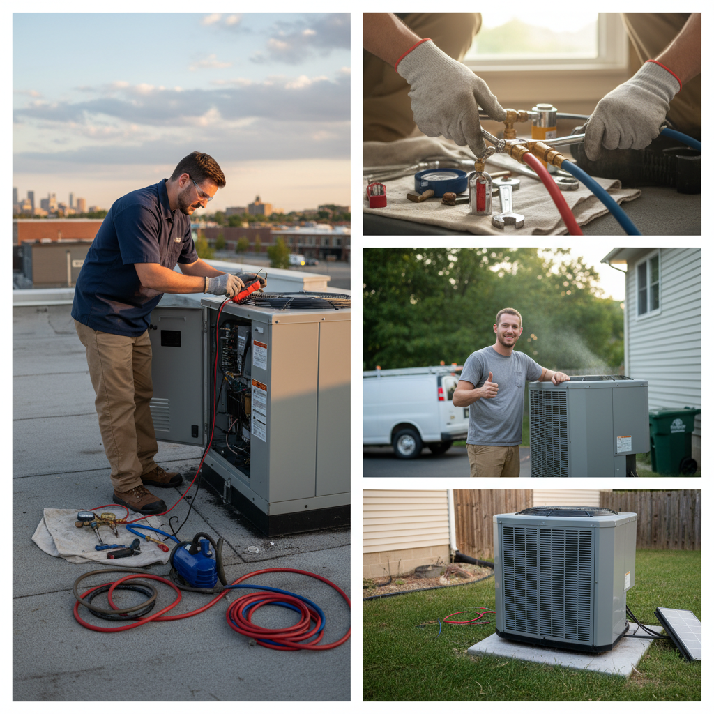 Windy City HVAC technicians servicing AC and furnace equipment for Plainfield, IL homes